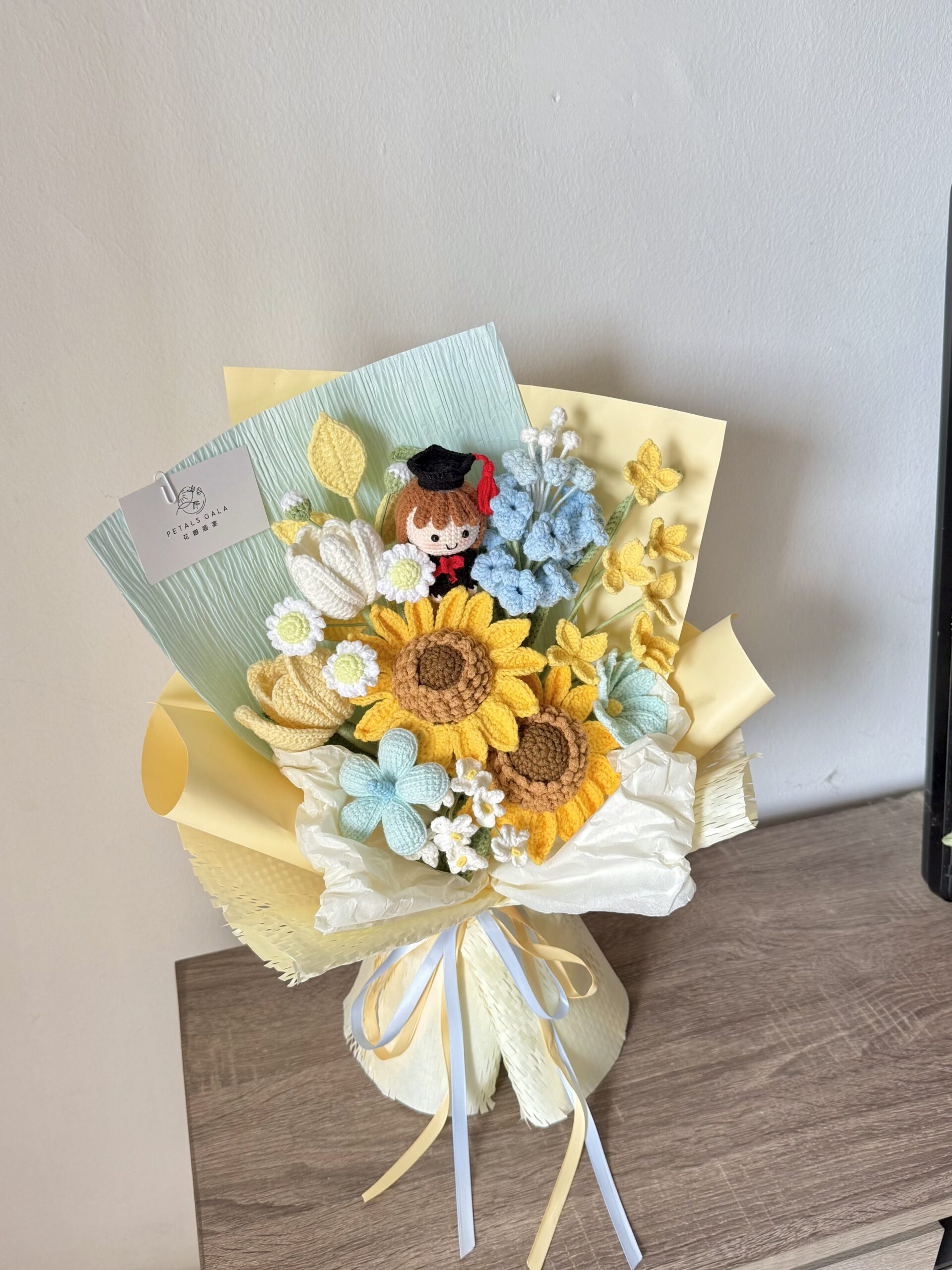 蓝黄风信子毕业花束 Muscari Graduation - Image 3